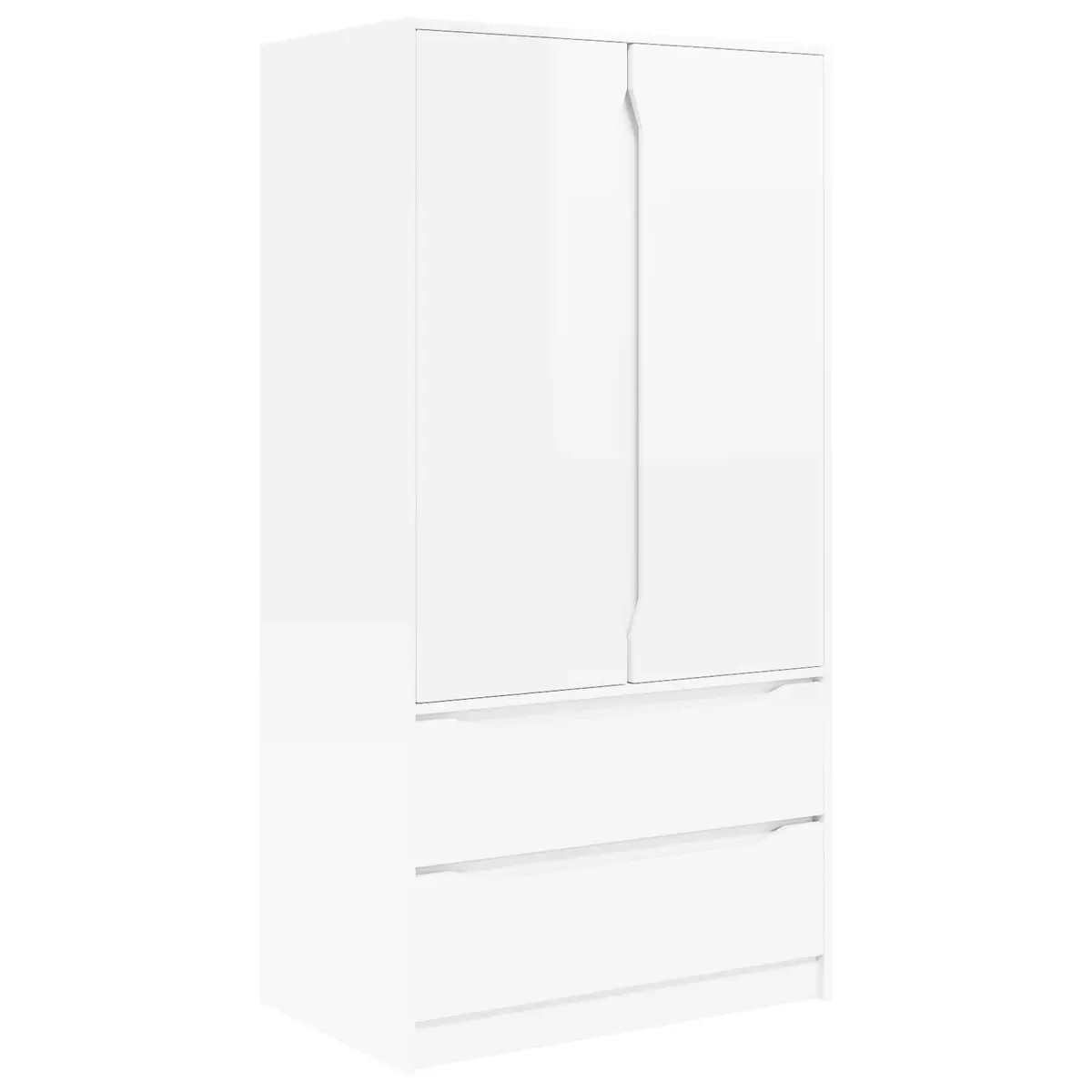 Wardrobe Storage Cupboard 79.5 x 49 x 156 cm High Gloss White