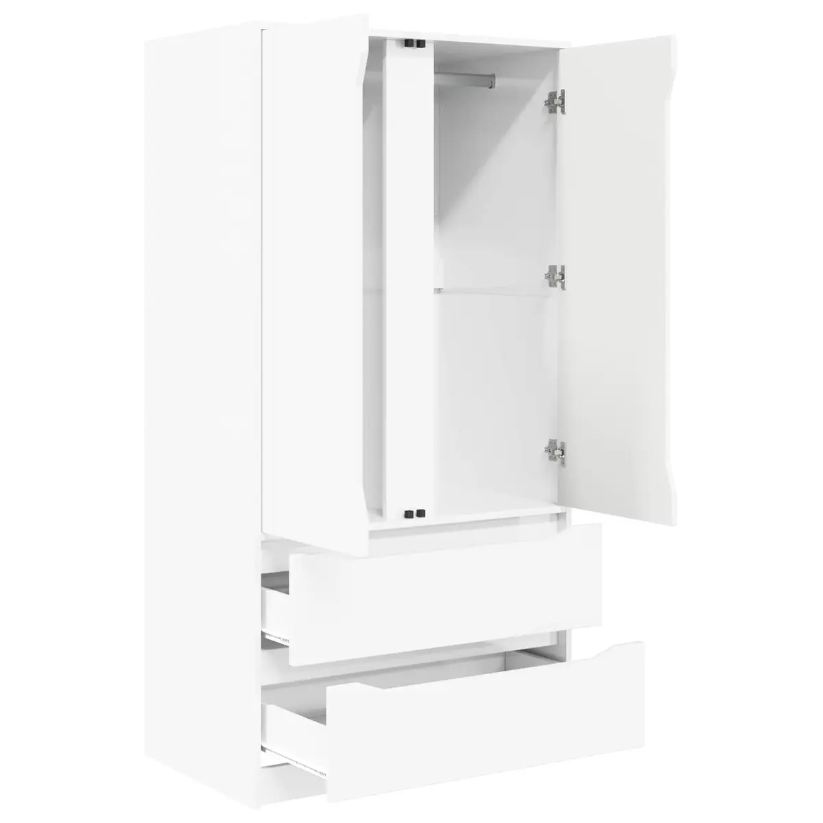 Wardrobe Storage Cupboard 79.5 x 49 x 156 cm High Gloss White