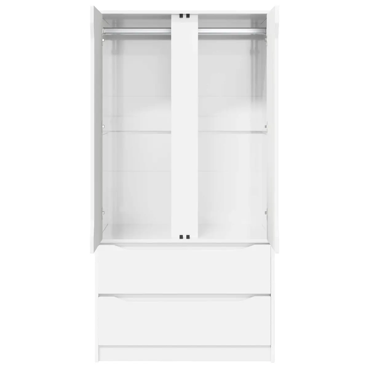 Wardrobe Storage Cupboard 79.5 x 49 x 156 cm High Gloss White