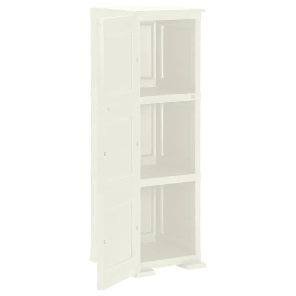 Plastic Storage Cabinet 40x43x125cm Wood Design Cream Organiser Home Office