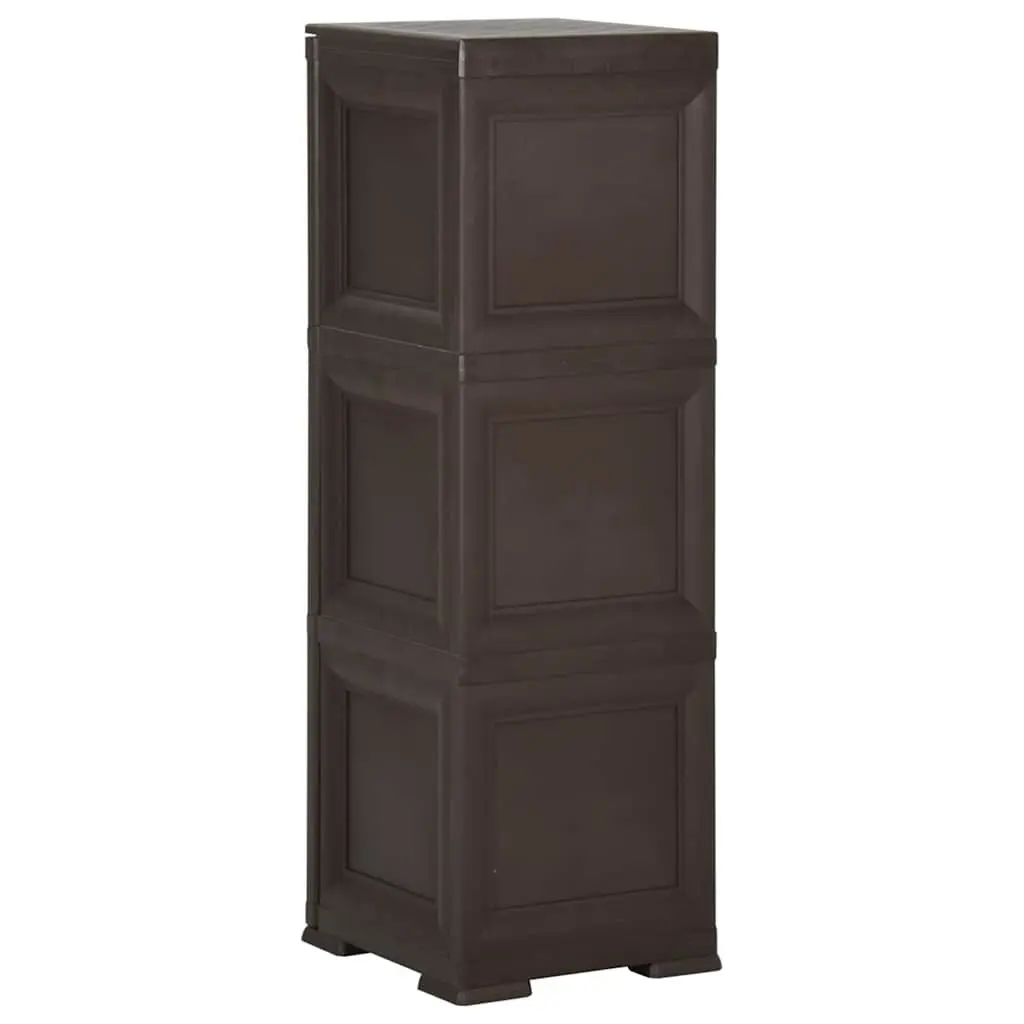 Storage Cabinet Organiser 40x43x125cm Brown Plastic Home Office