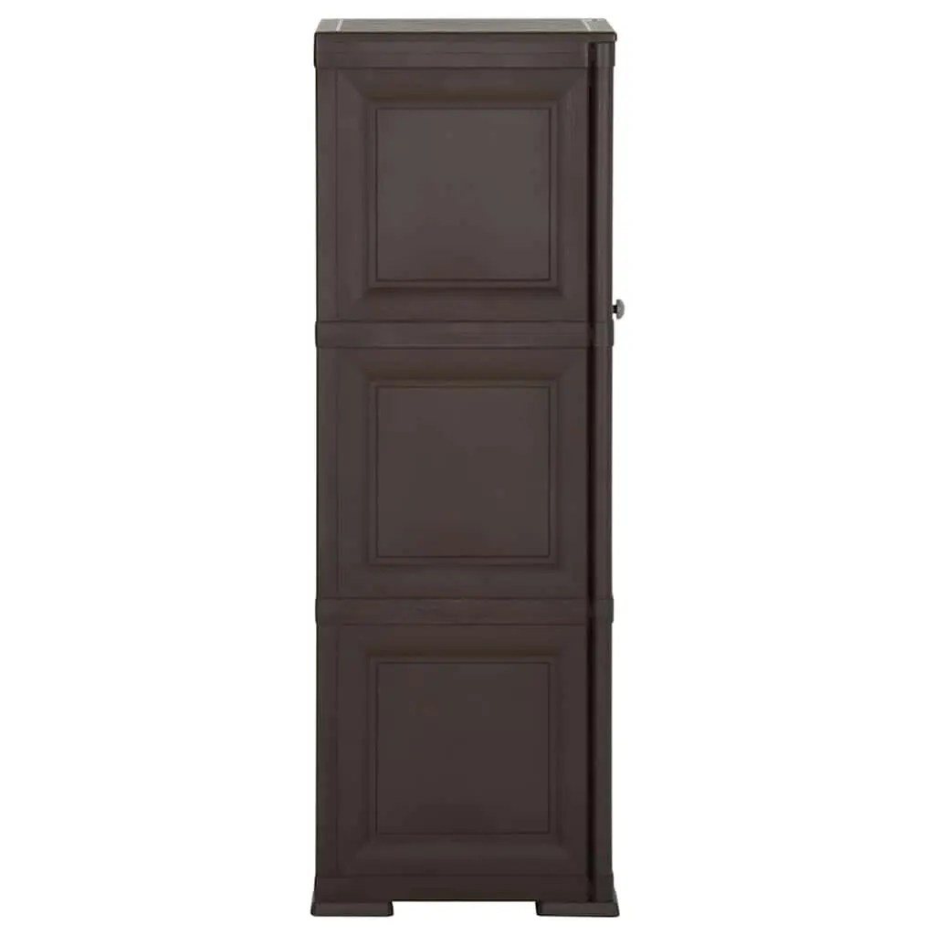 Storage Cabinet Organiser 40x43x125cm Brown Plastic Home Office