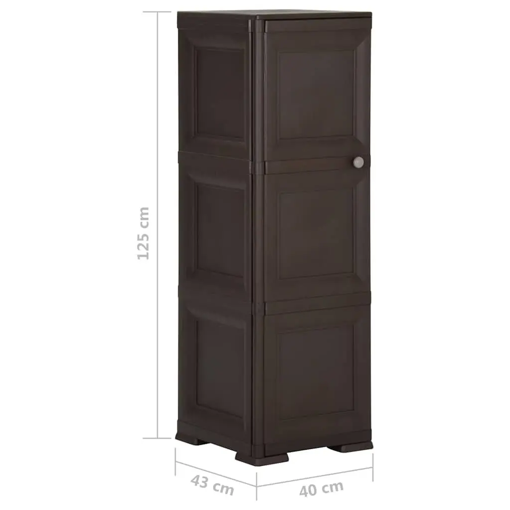 Storage Cabinet Organiser 40x43x125cm Brown Plastic Home Office