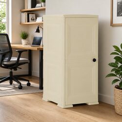 Convenient and Reliable White Plastic Storage Cabinet