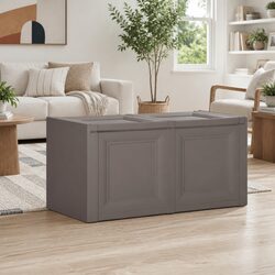 Grey Storage Cushion Box Bench Seat Household Container 86x40x42cm 85L