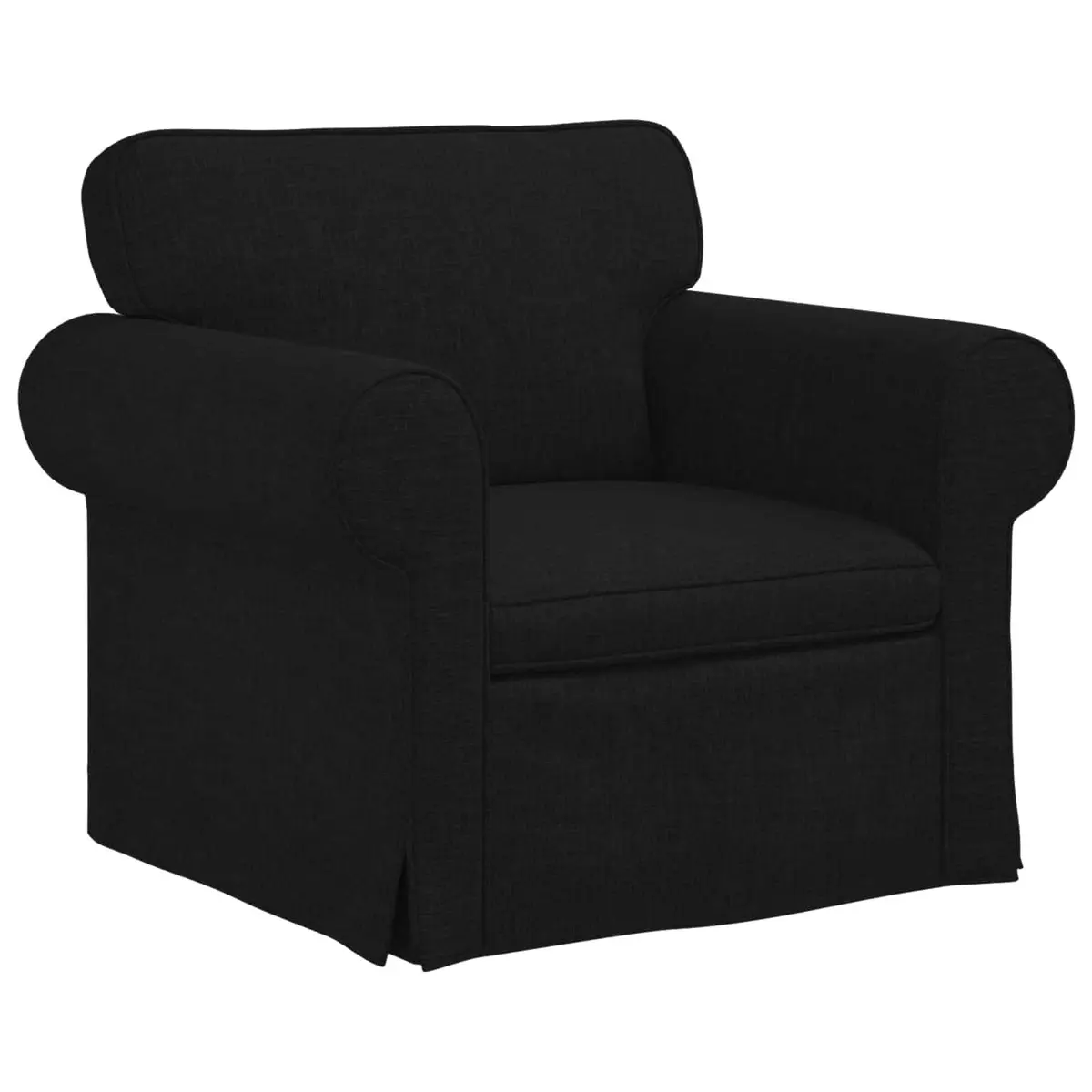 2 Piece Modular Sofa Set Black Contemporary Living Room Seating Fabric Couch