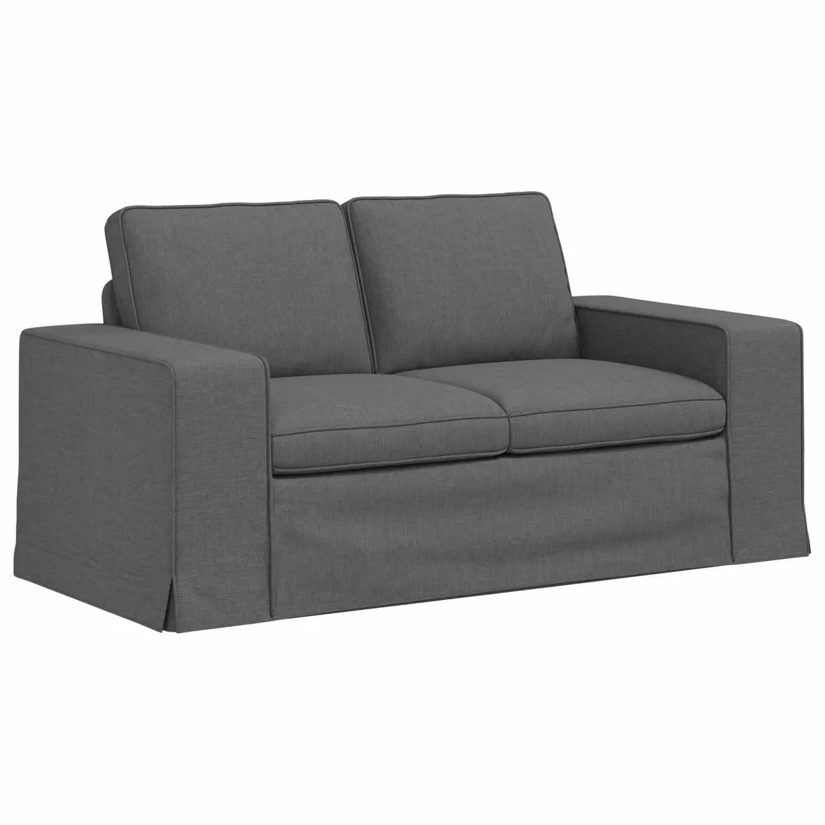 Modular Sectional Sofa Grey Fabric Couch 2 Piece Living Room Furniture