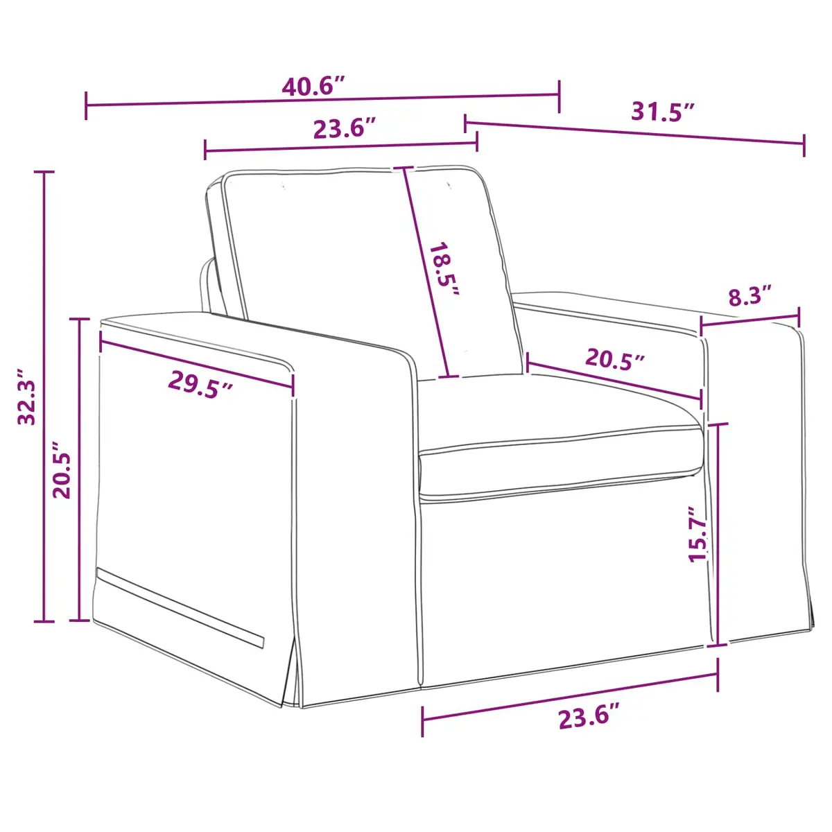 Modular Sectional Sofa Grey Fabric Couch 2 Piece Living Room Furniture