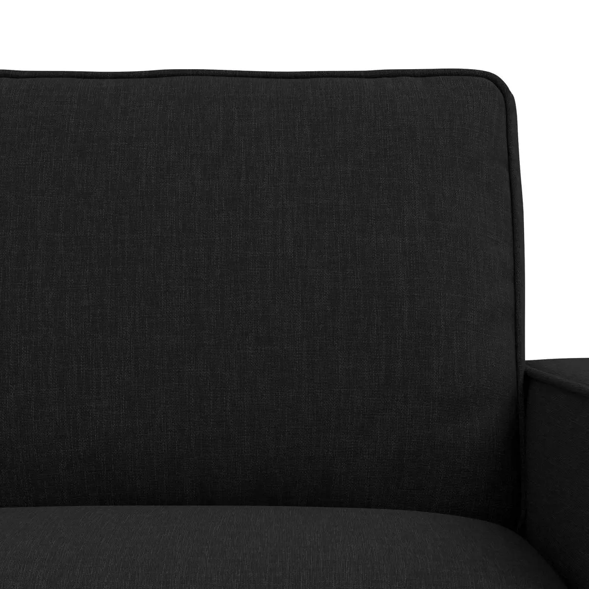 Modular Sofa Set Black Fabric 2 Piece Sectional Couch for Living Room