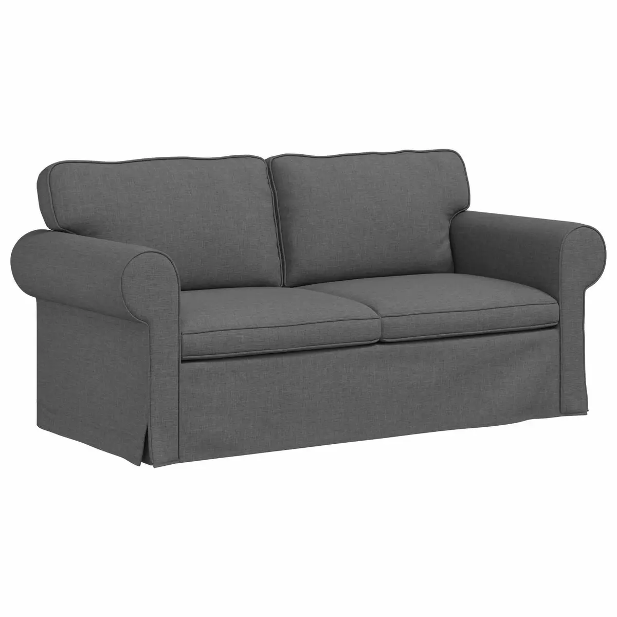 2-Piece Sofa Set Grey Fabric Modular Living Room Furniture Contemporary Design