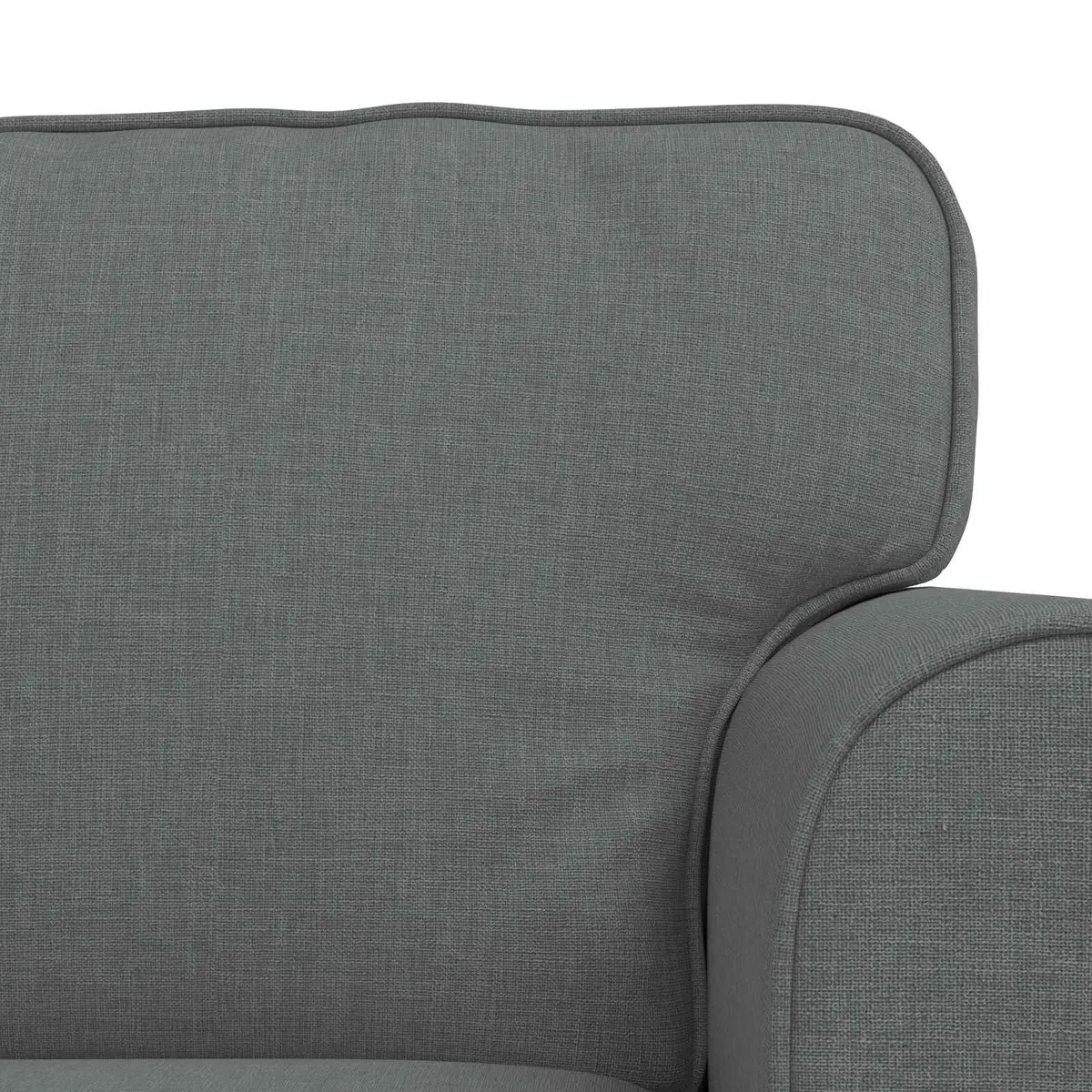 2-Piece Sofa Set Grey Fabric Modular Living Room Furniture Contemporary Design