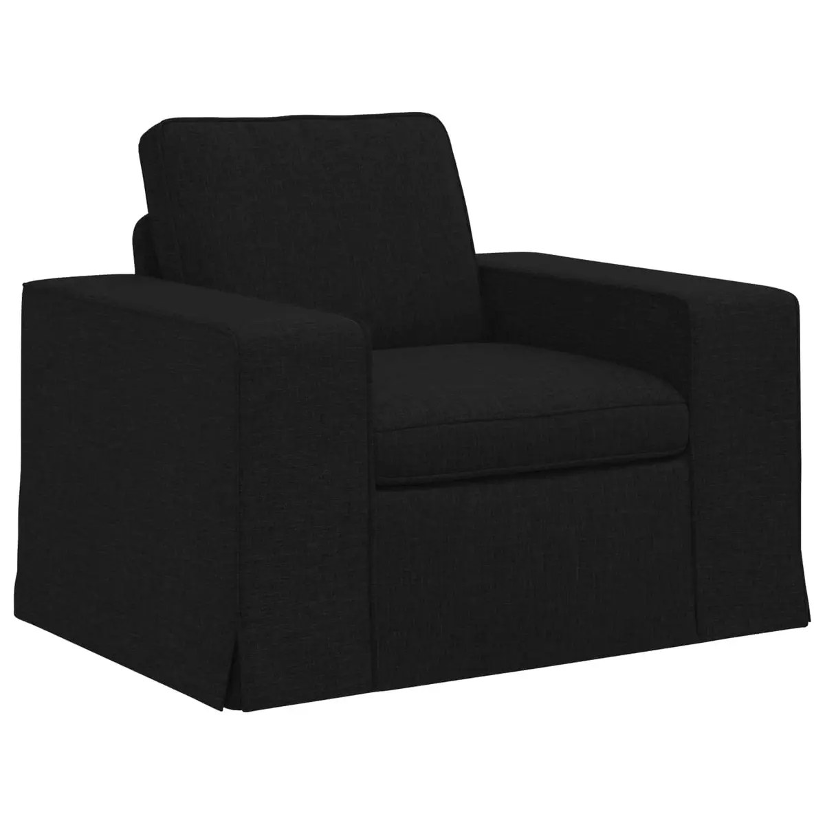 Modular Sofa Set 2 pcs Black Fabric Couch Living Room Furniture