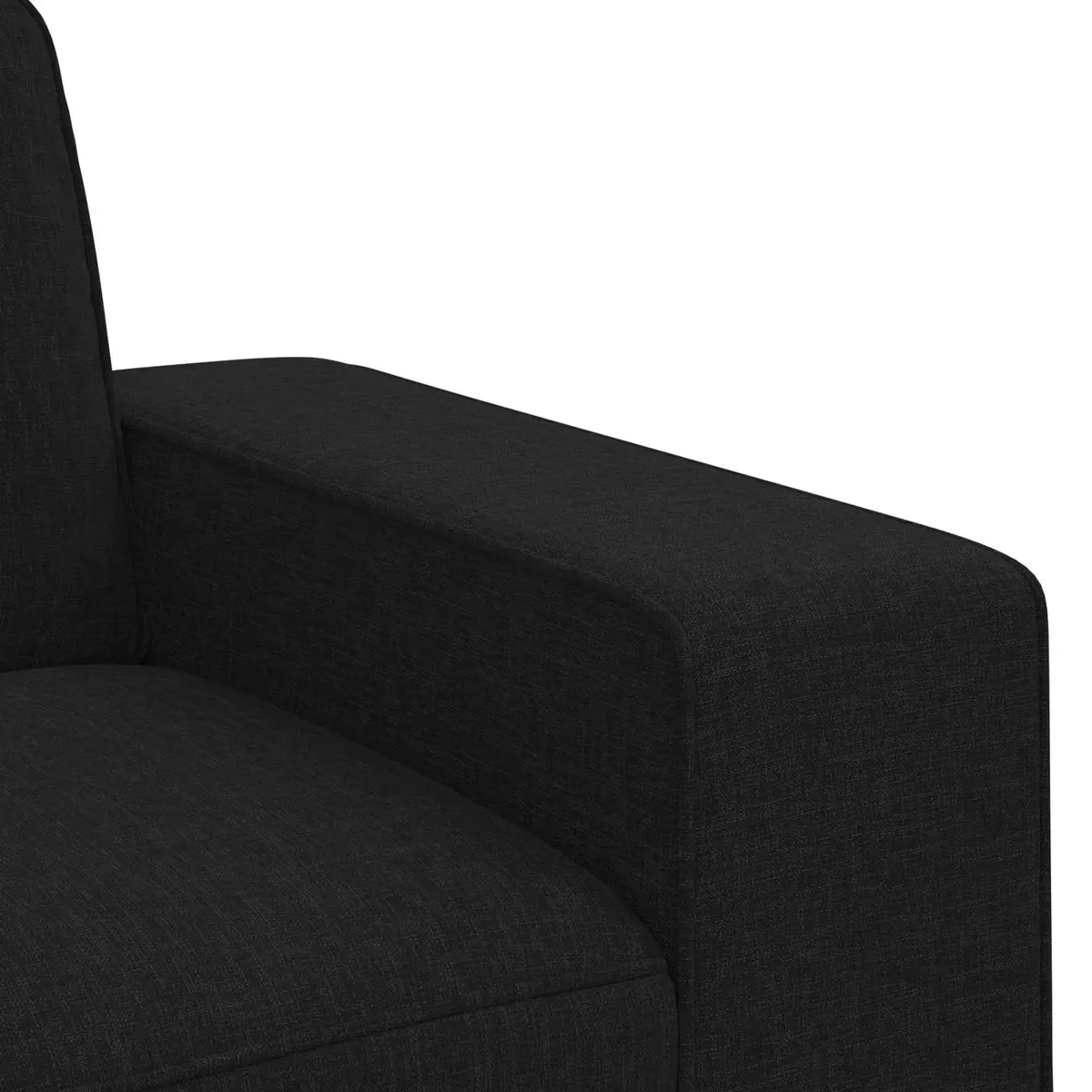 Modular Sofa Set 2 pcs Black Fabric Couch Living Room Furniture