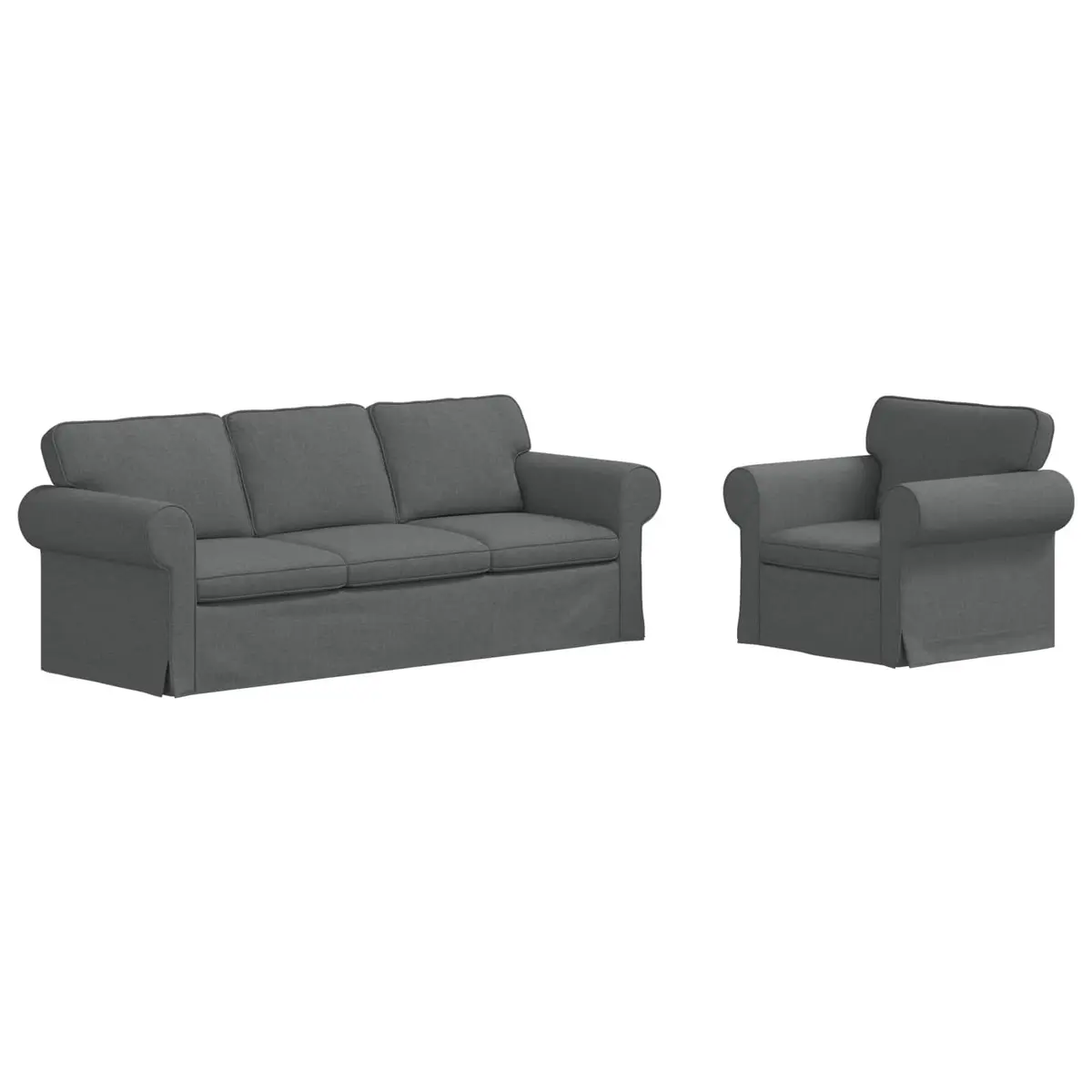 Sofa Set 2 pcs Grey Modular Living Room Furniture Modern Contemporary Design
