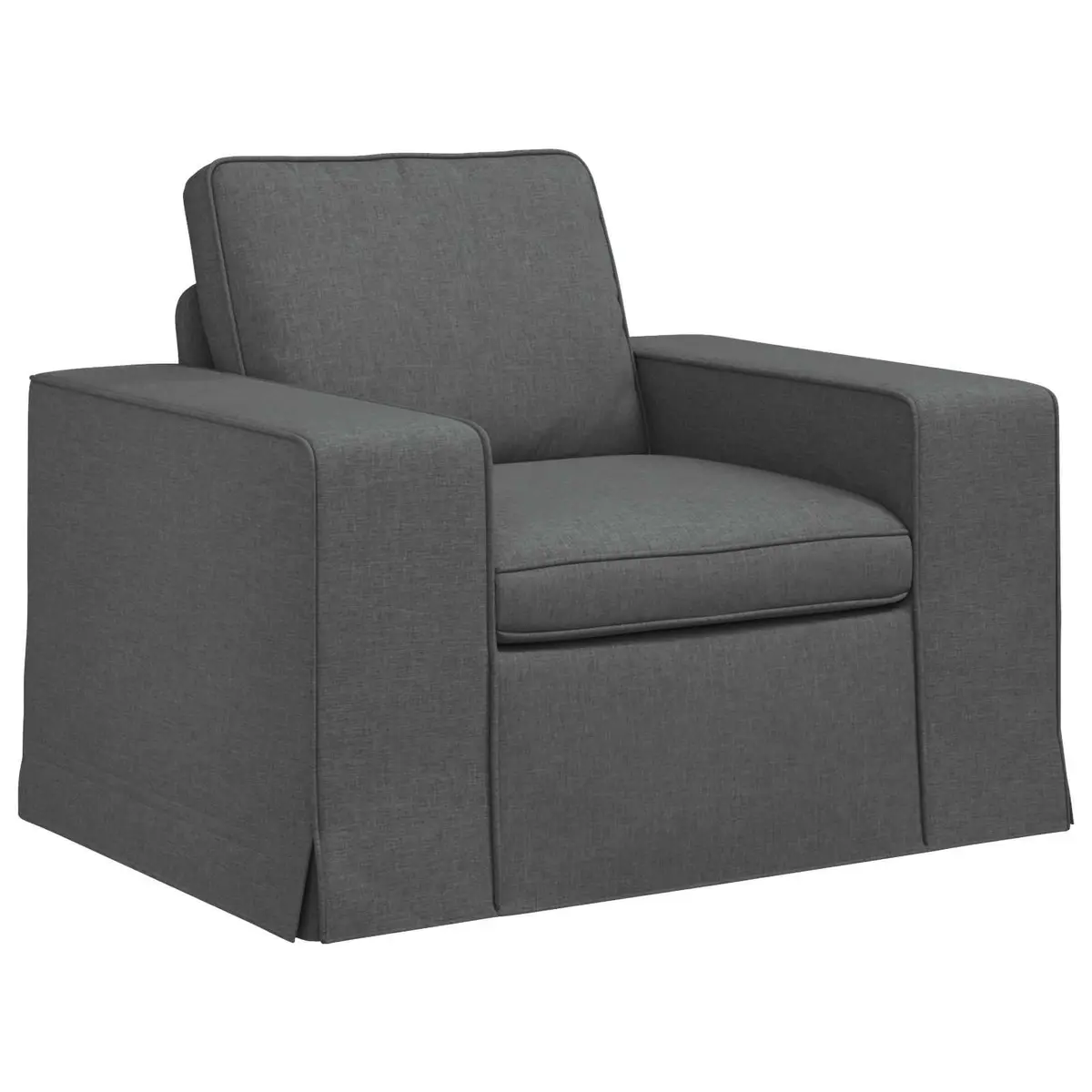 Sofa Set Modular Lounge Couch 2 pcs Dark Grey Fabric Living Room Furniture
