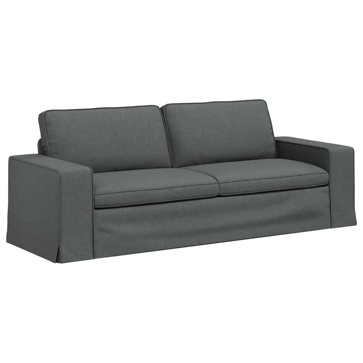 Sofa Set Modular Lounge Couch 2 pcs Dark Grey Fabric Living Room Furniture