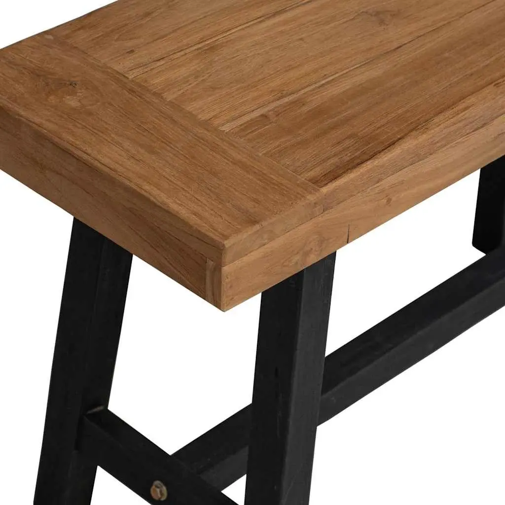 Teak Bench Kitchen Dining Room Hallway Seating 80cm Brown