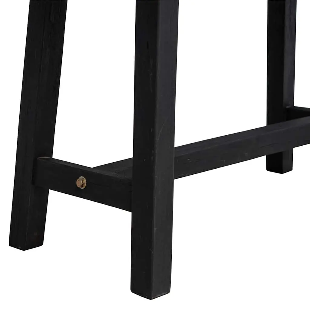 Solid Teak Wood Bench 110cm Kitchen Dining Room Hallway Furniture Brown Black