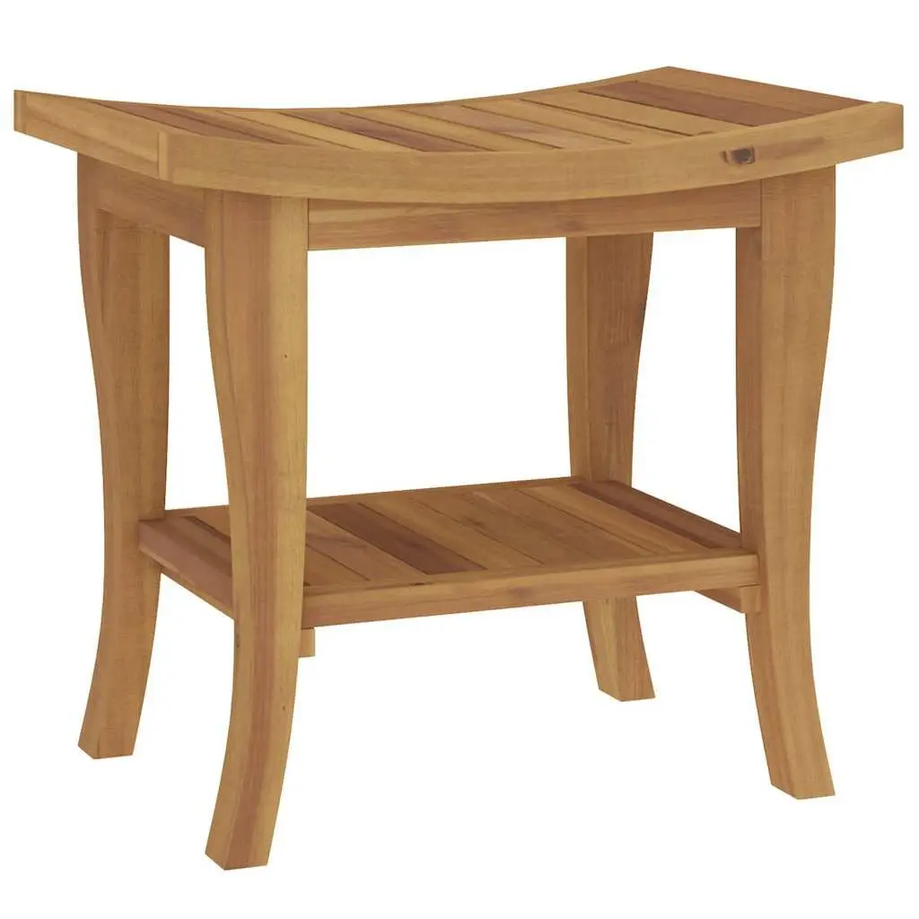Wooden Bathroom Side Table Shower Storage Shelf 50x35x45cm Brown