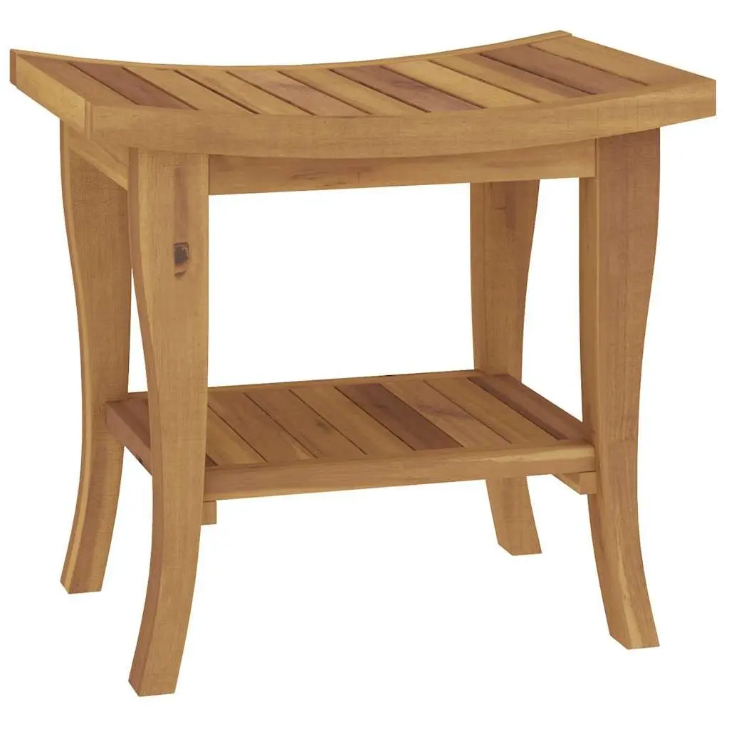 Wooden Bathroom Side Table Shower Storage Shelf 50x35x45cm Brown
