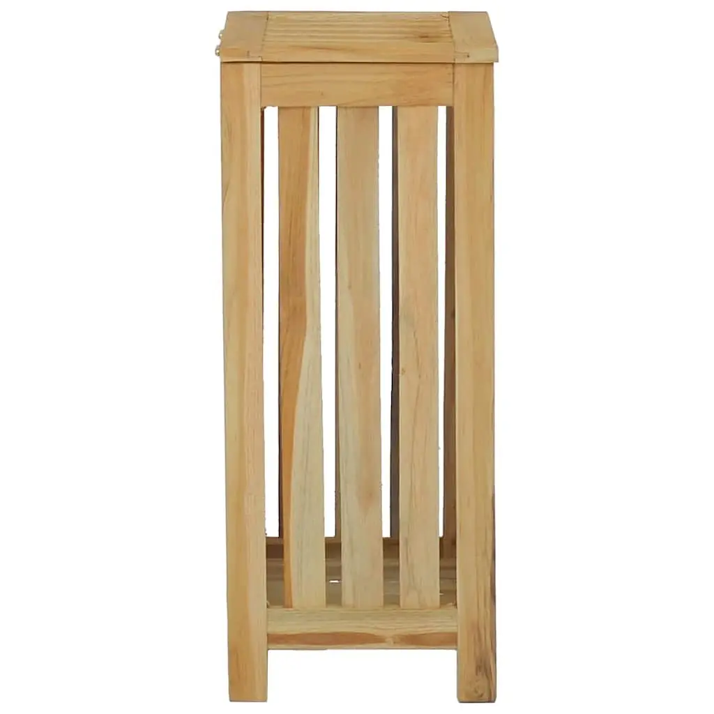 Laundry Basket Solid Wood Wash Bin Brown 35 x 25 x 60 cm
