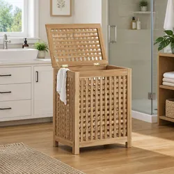 Value-Driven Solid Teak Laundry Basket for Your Home