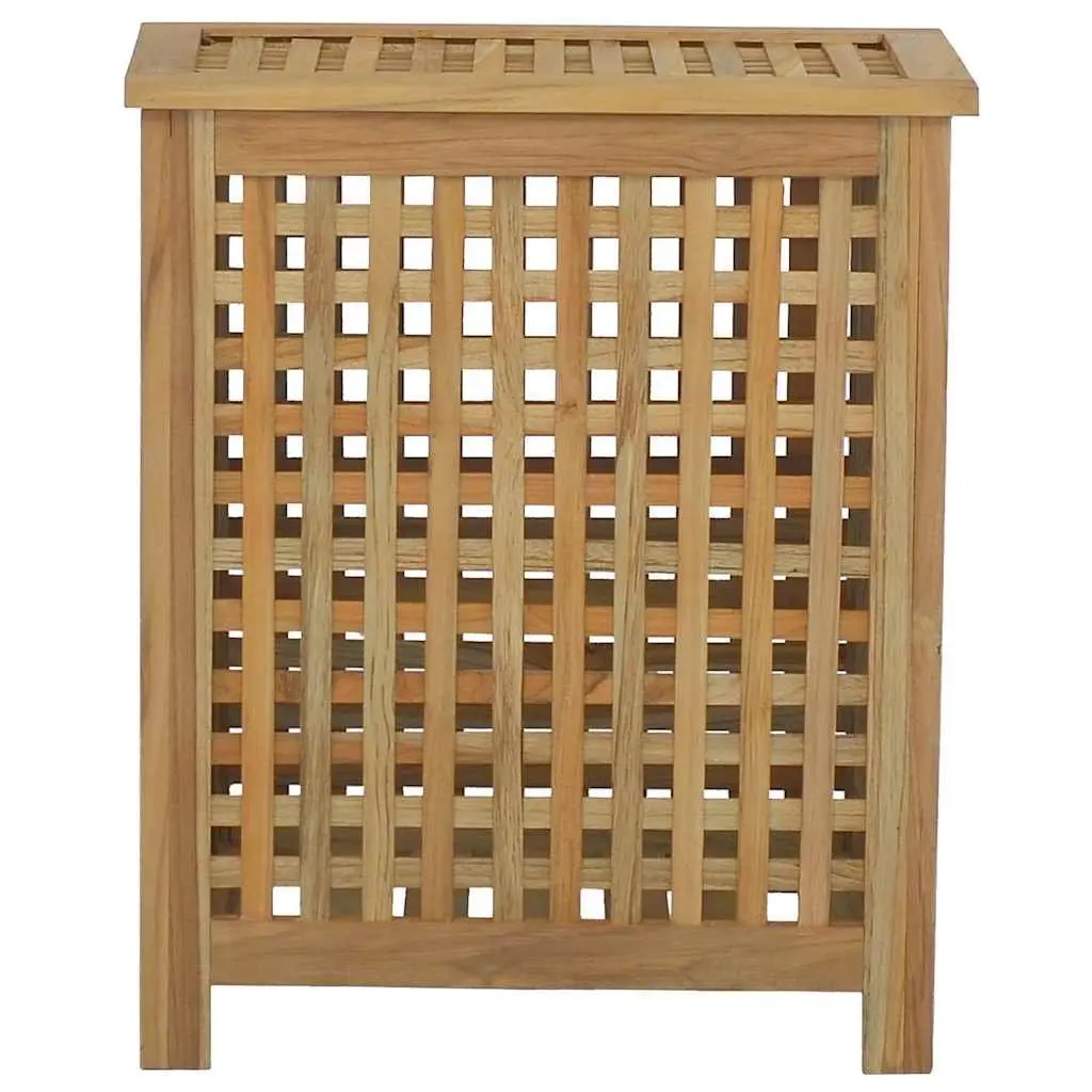 Laundry Basket Storage 50x35x60 cm Solid Teak Wood Brown