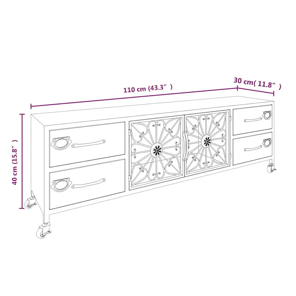 Silver TV Cabinet with Ample Storage
