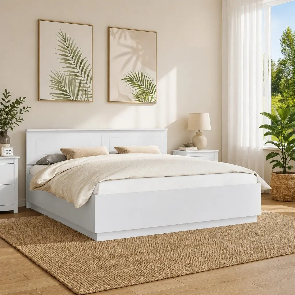 White Bed Frame 180 x 200 cm