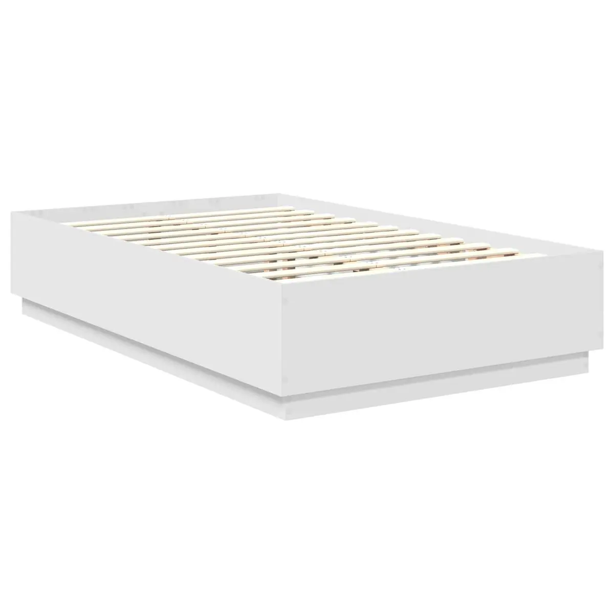 Bed Frame Wall-Mounted Headboard 135 x 190 cm White Modern Bedroom