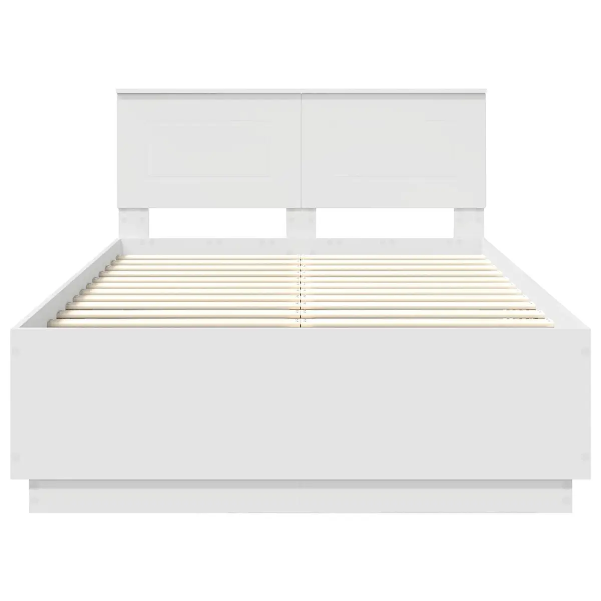 Bed Frame Wall-Mounted Headboard 135 x 190 cm White Modern Bedroom