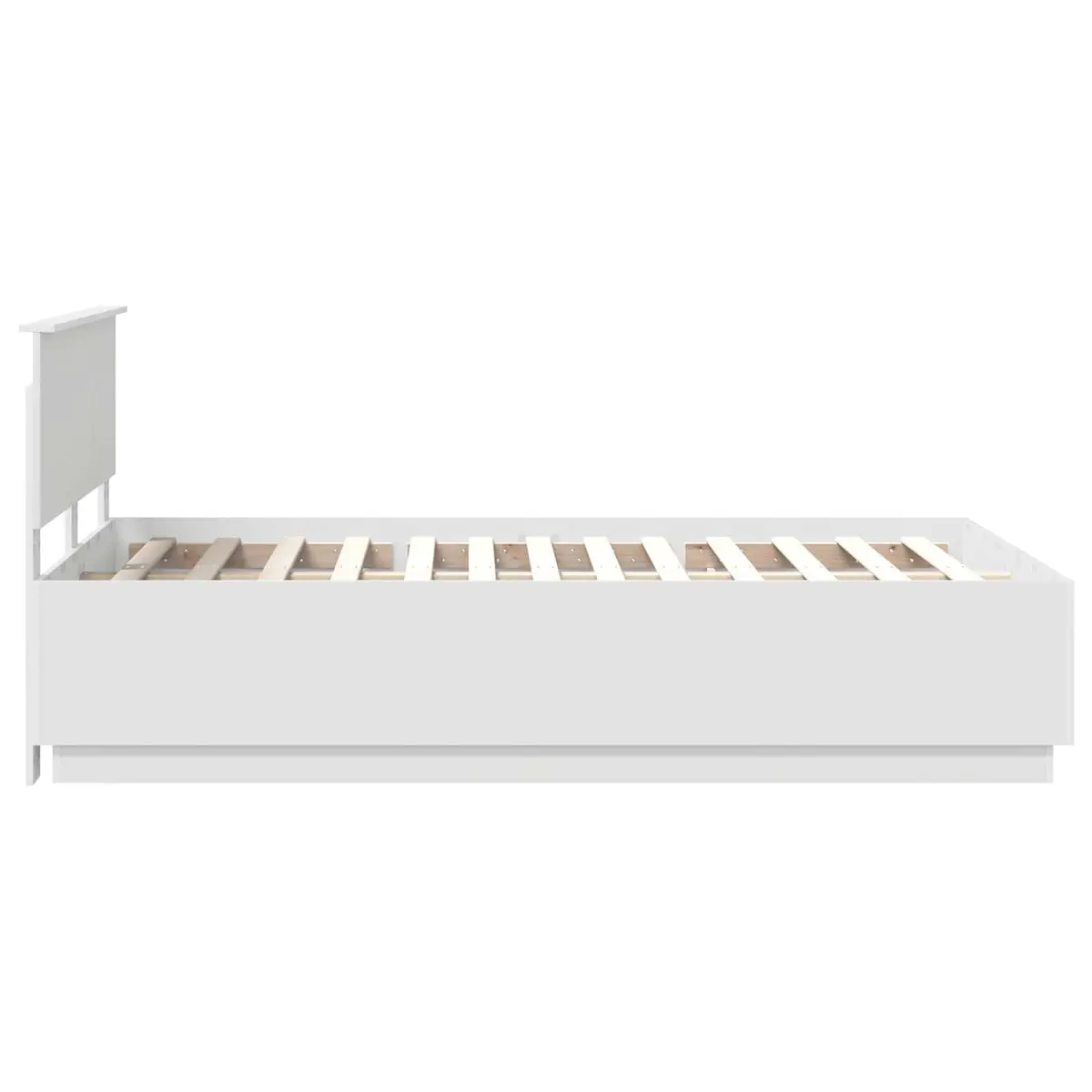 Bed Frame Wall-Mounted Headboard 135 x 190 cm White Modern Bedroom