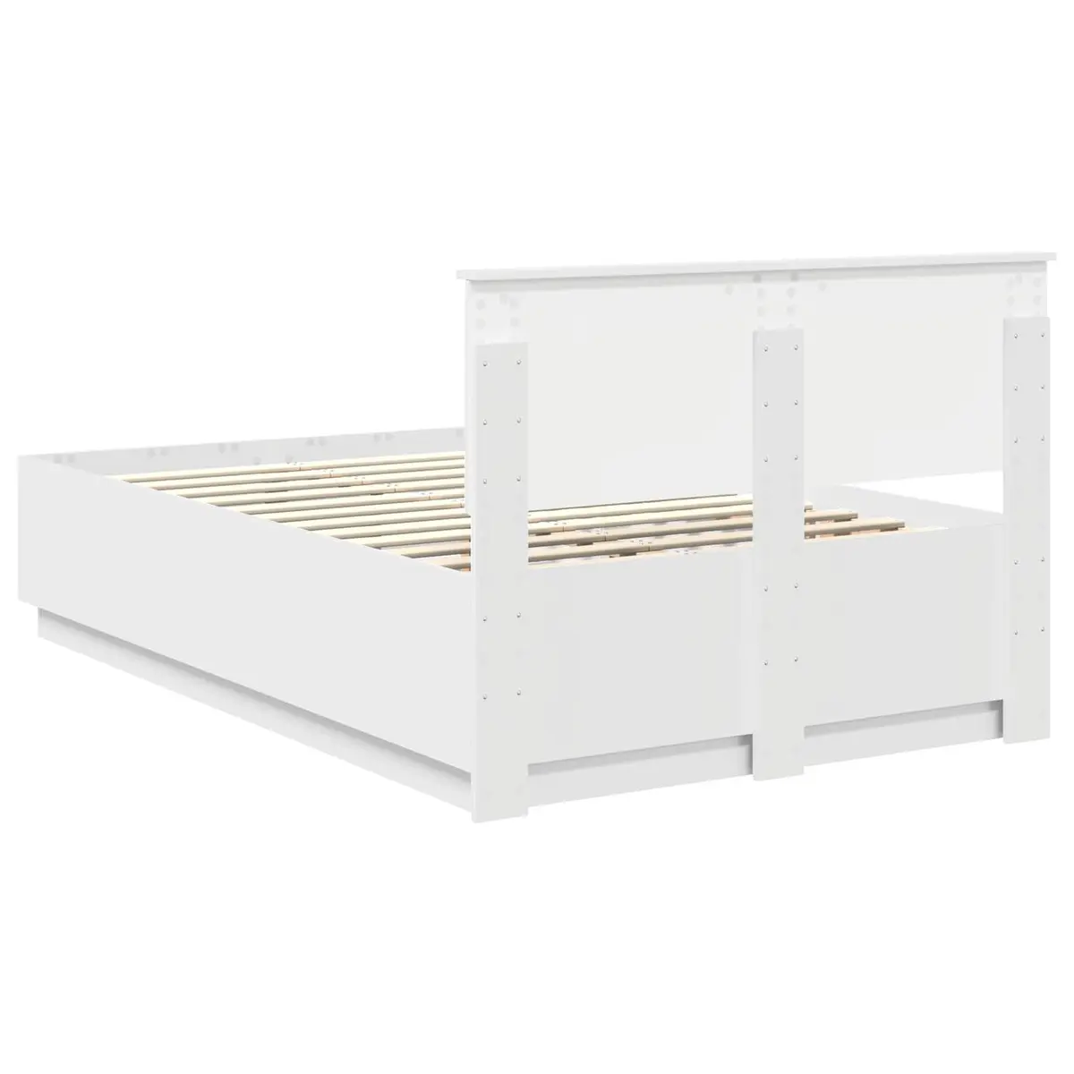 Bed Frame Wall-Mounted Headboard 135 x 190 cm White Modern Bedroom