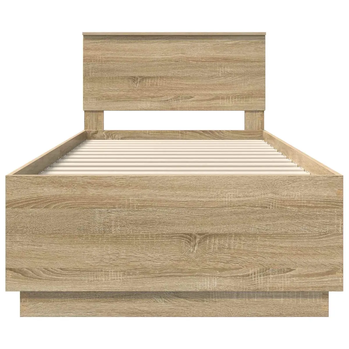 Bed Frame with Wall-Mounted Headboard
