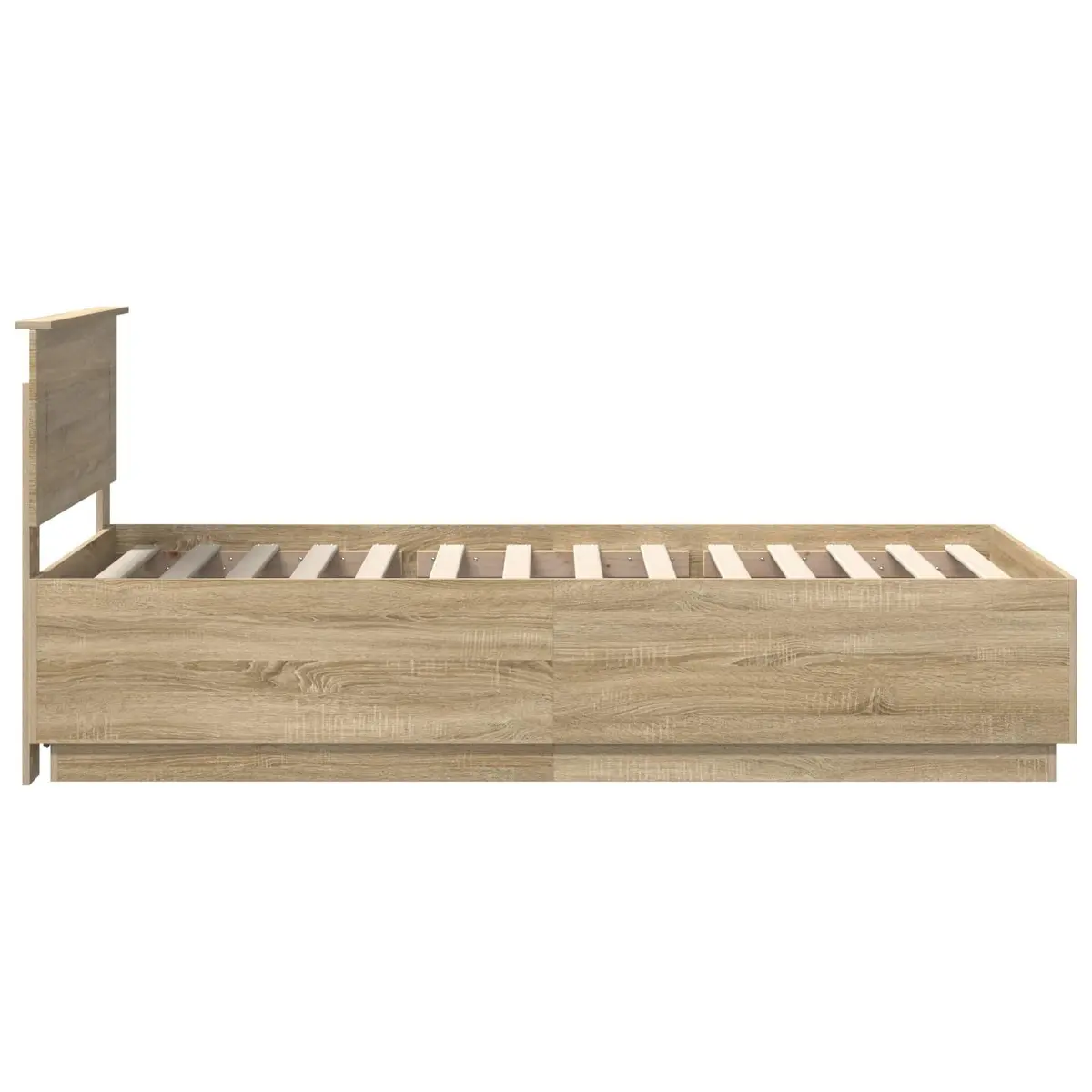 Bed Frame with Wall-Mounted Headboard