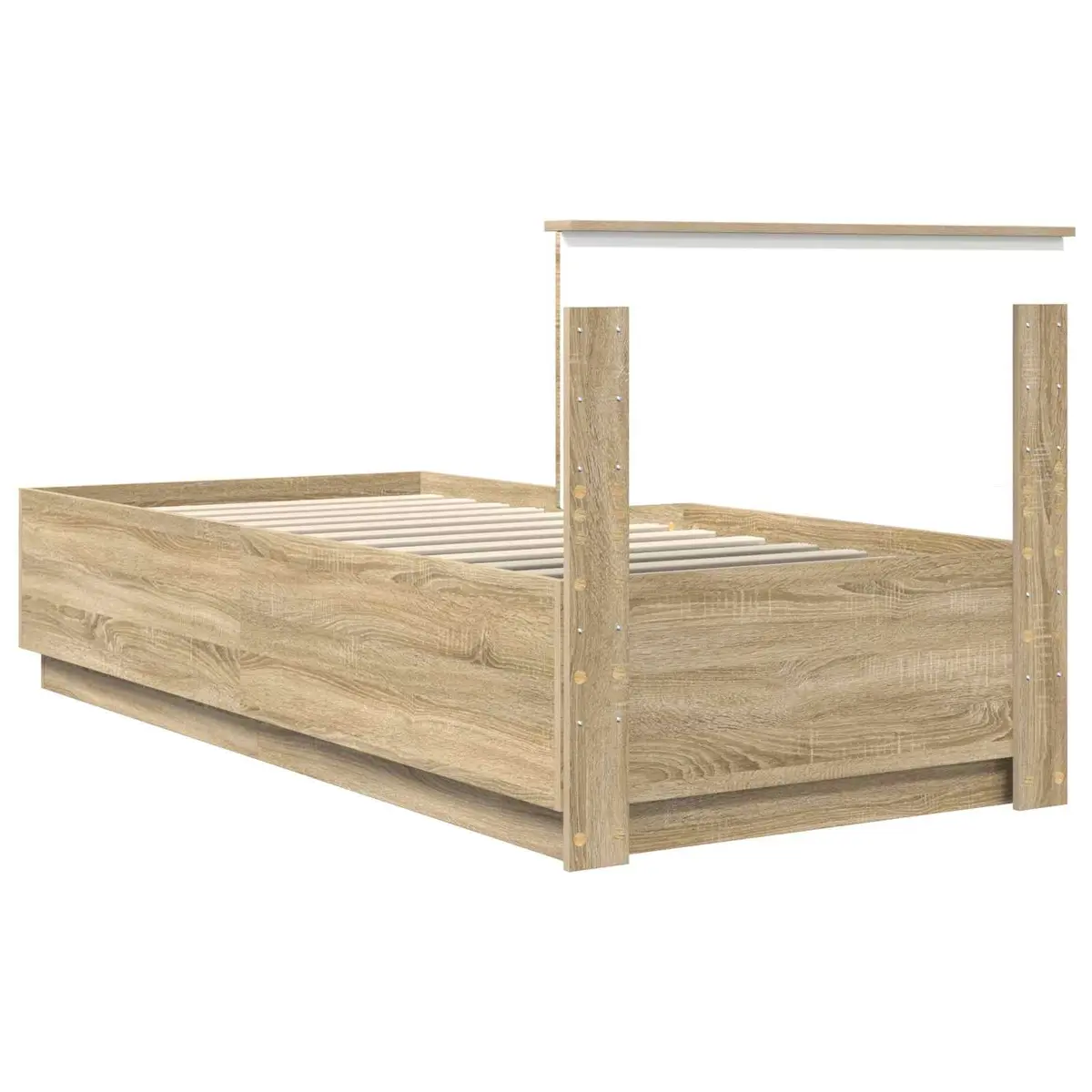 Bed Frame with Wall-Mounted Headboard