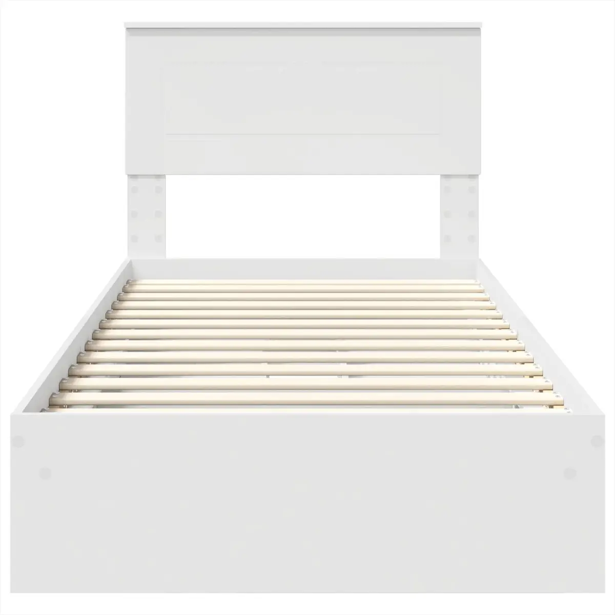 White Storage Bed Frame with Headboard