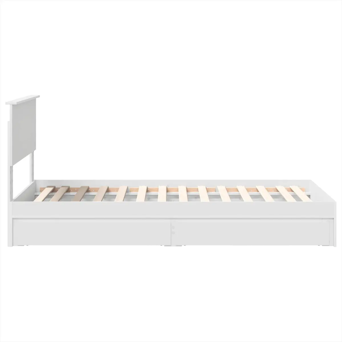 White Storage Bed Frame with Headboard