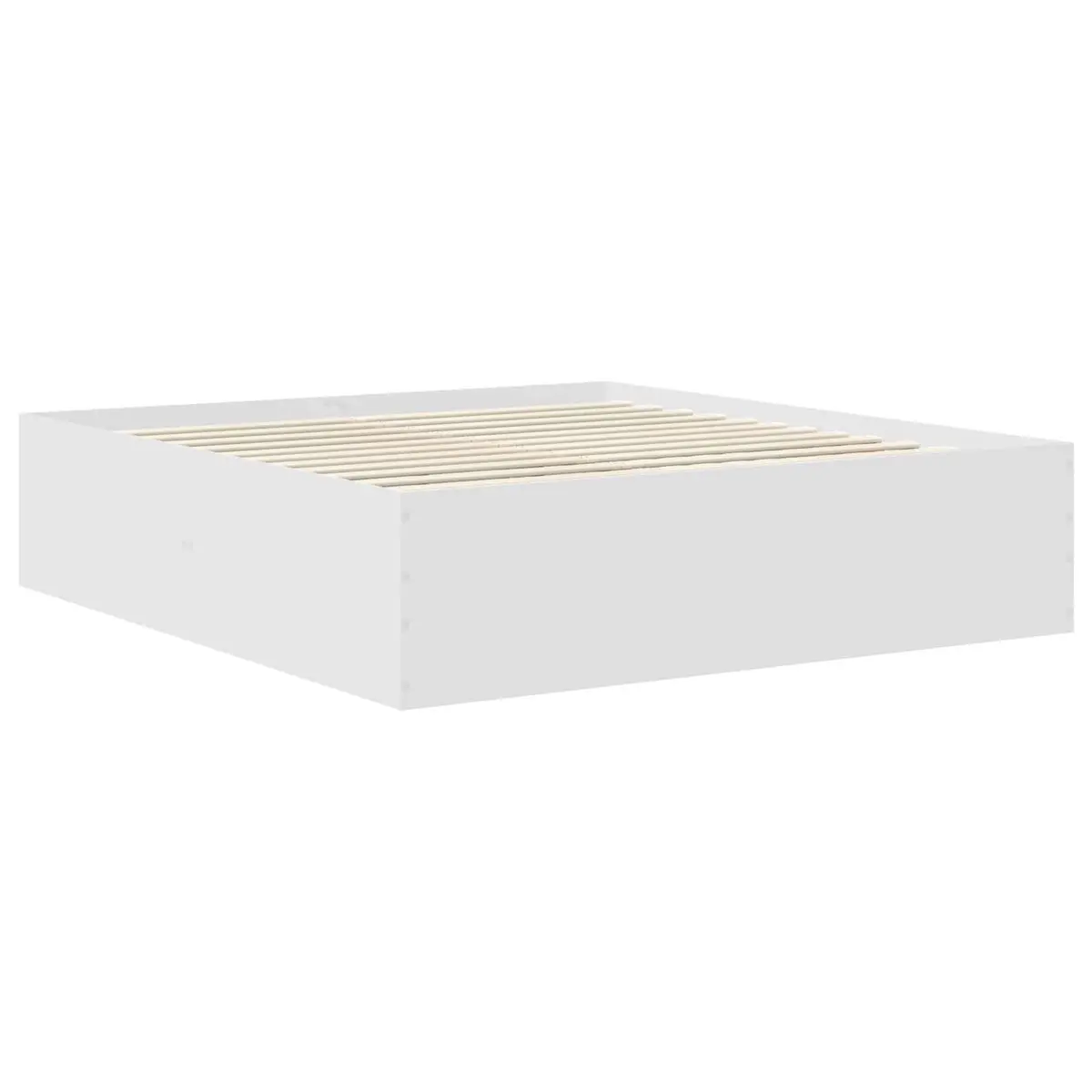 Bed Frame with Headboard 180 x 200 cm White Modern Bedroom Furniture