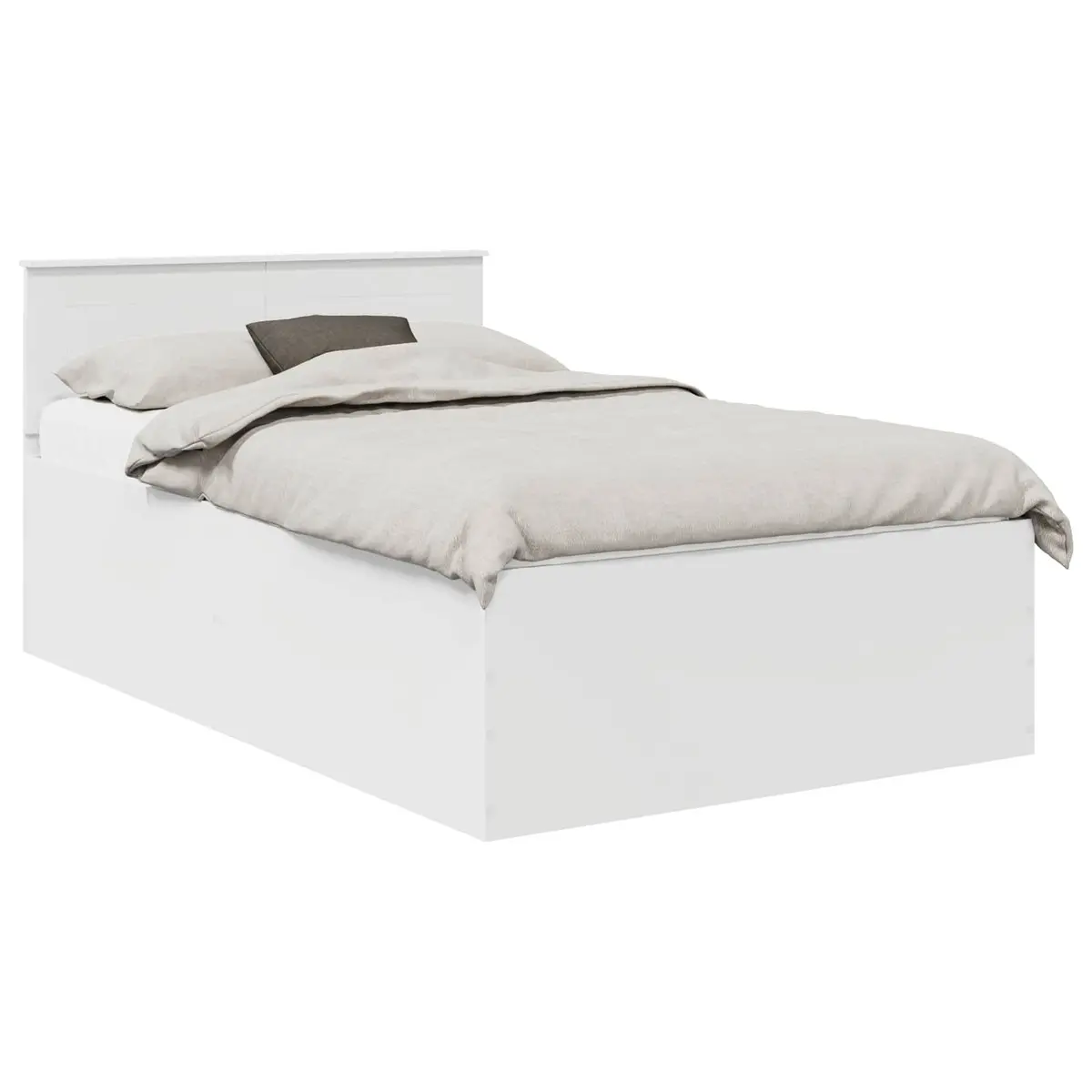 Bed Frame White 135 x 190 cm Modern Bedroom Furniture