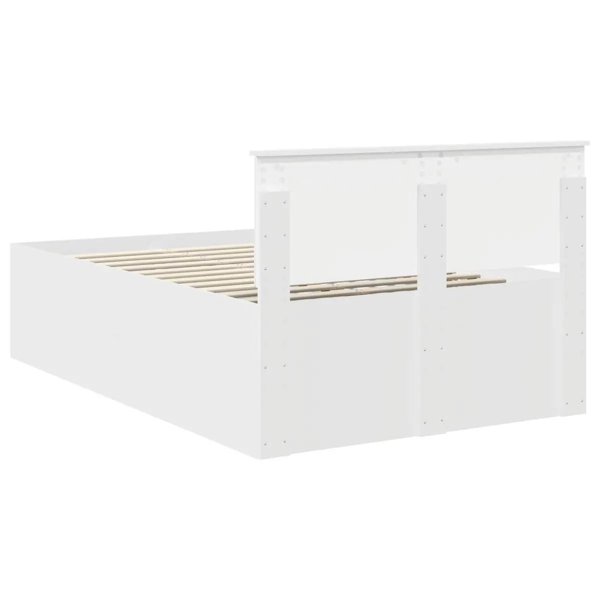 Bed Frame White 135 x 190 cm Modern Bedroom Furniture