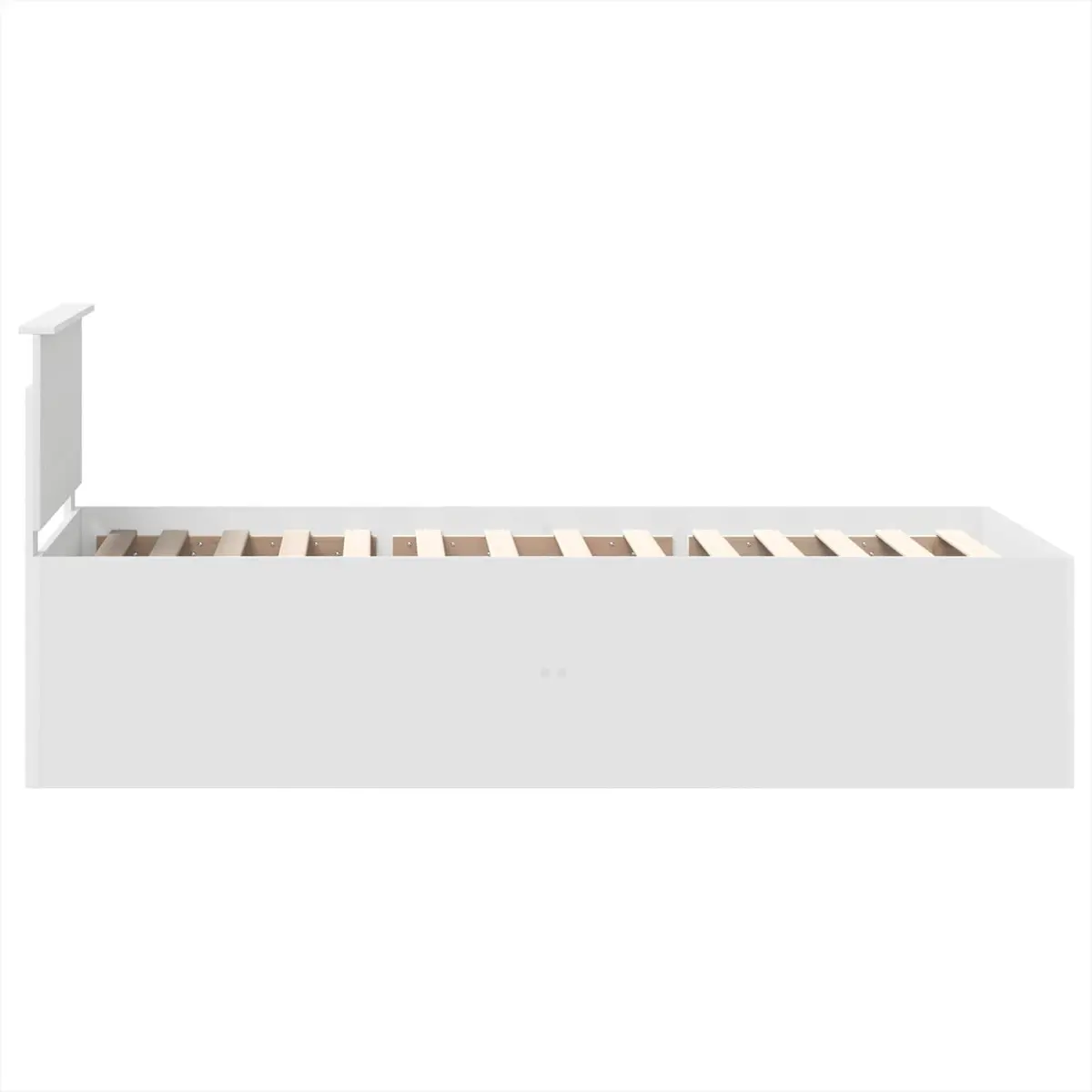 Bed Frame White 90x190cm Engineered Wood with Integrated Headboard for Contemporary Bedroom