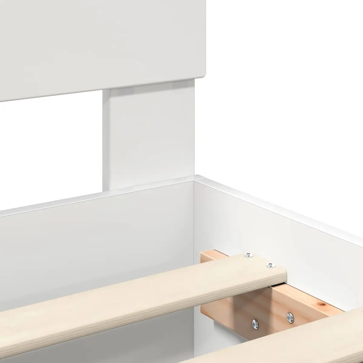 Bed Frame White 90x190cm Engineered Wood with Integrated Headboard for Contemporary Bedroom
