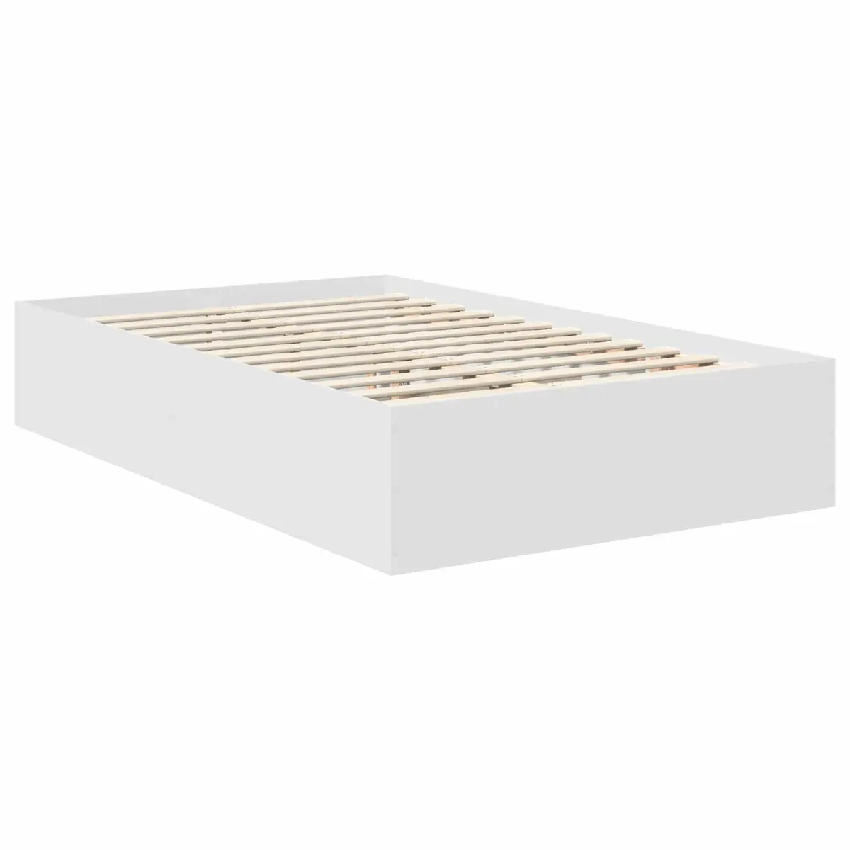 Bed Frame with Headboard in White, 135 x 190 cm