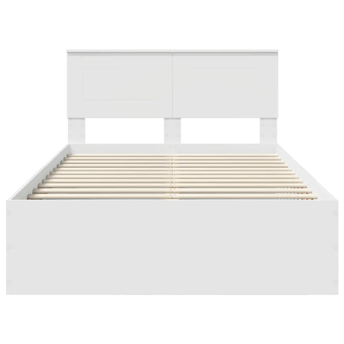 Bed Frame with Headboard in White, 135 x 190 cm