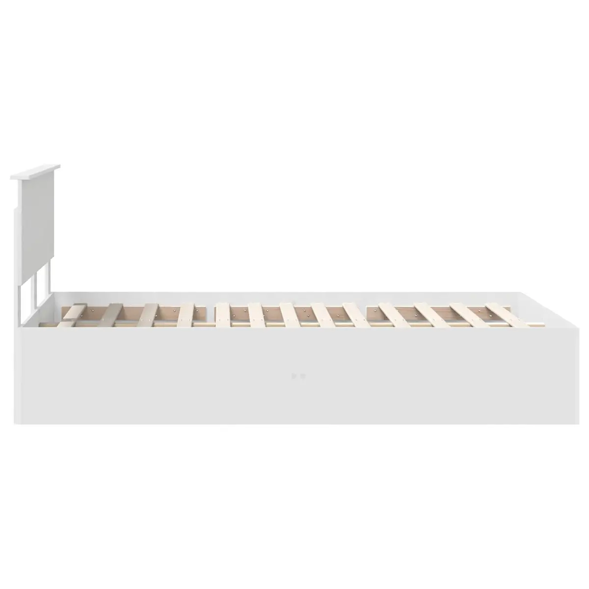 Bed Frame with Headboard in White, 135 x 190 cm