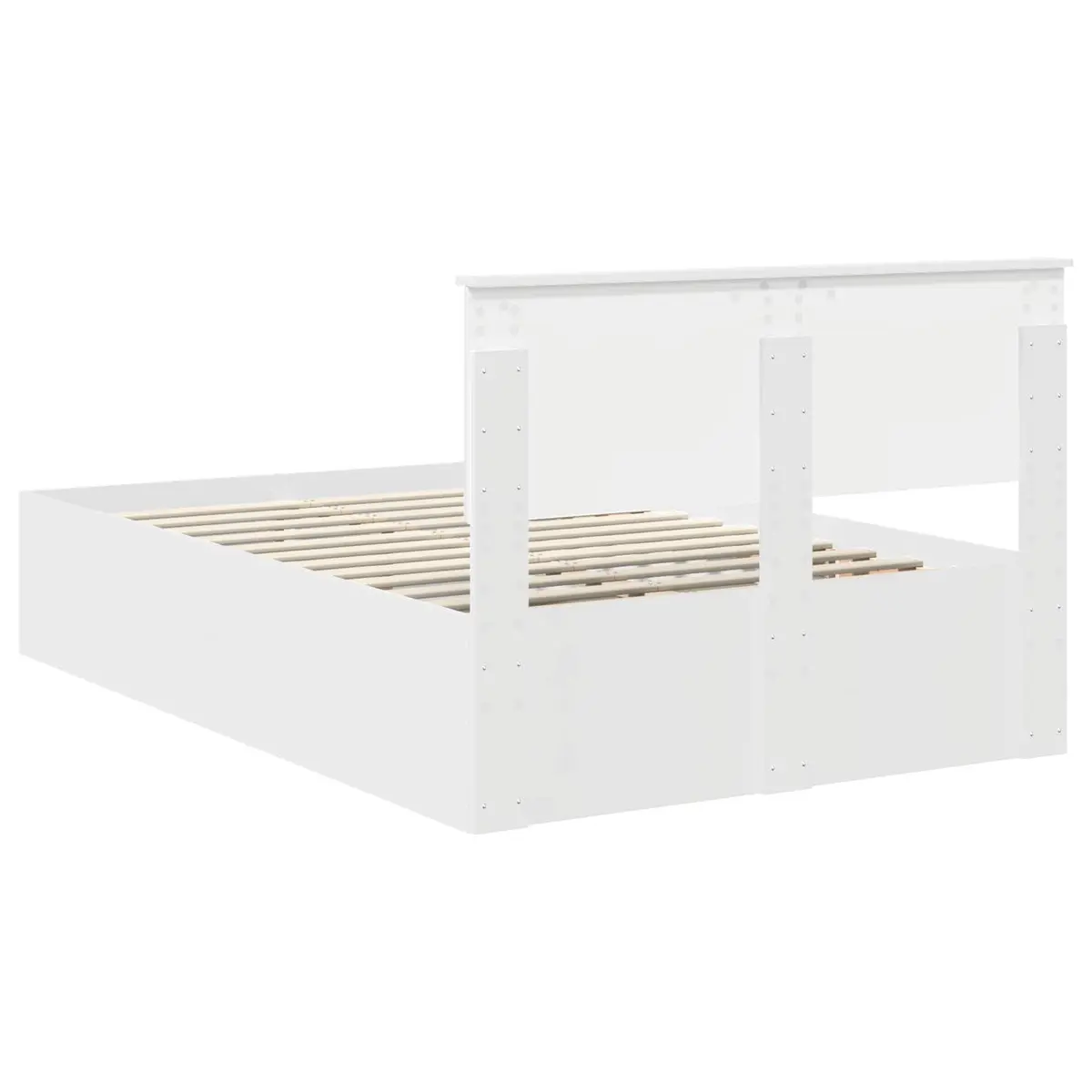 Bed Frame with Headboard in White, 135 x 190 cm