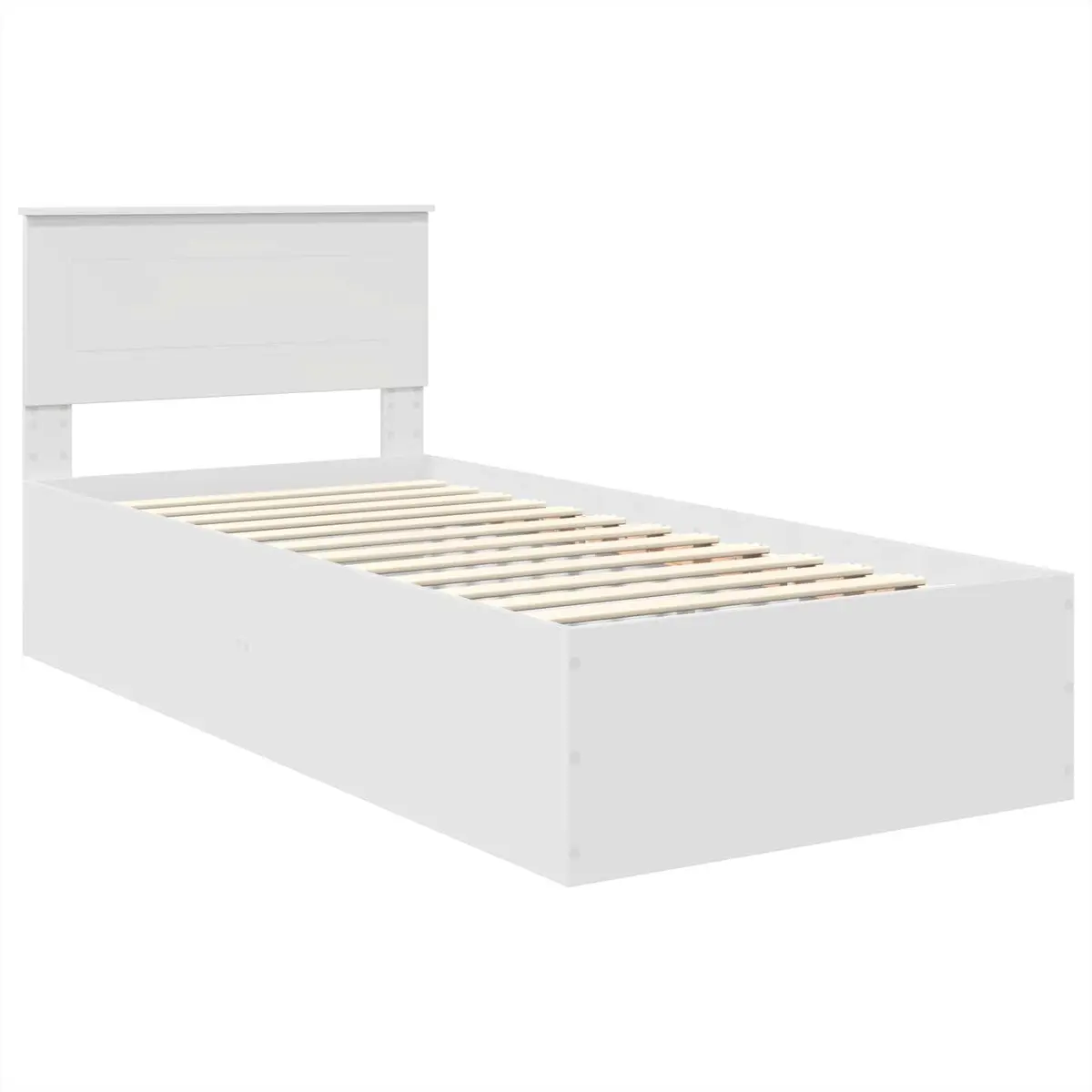 White Bed Frame with Headboard for Comfort