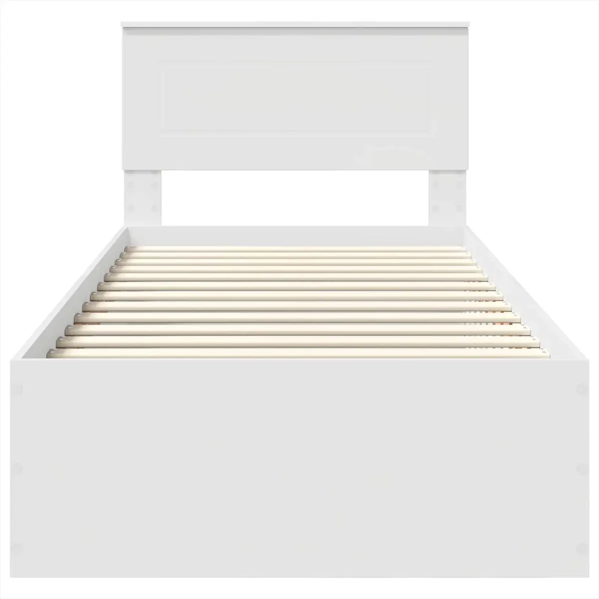 White Bed Frame with Headboard for Comfort