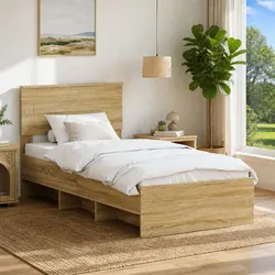 Reliable Brown Bed Frame with Headboard for Your Home